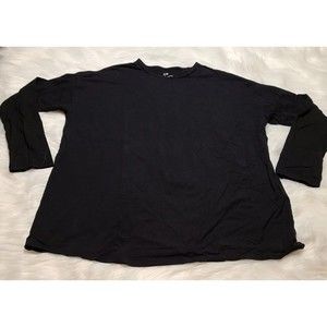 J. Jill Pima Crew-Neck Long Sleeve Tee in Black Size Medium Tunic Soft J Jill